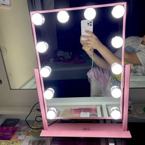 12 Bulb Pink Lurella Vanity Mirror